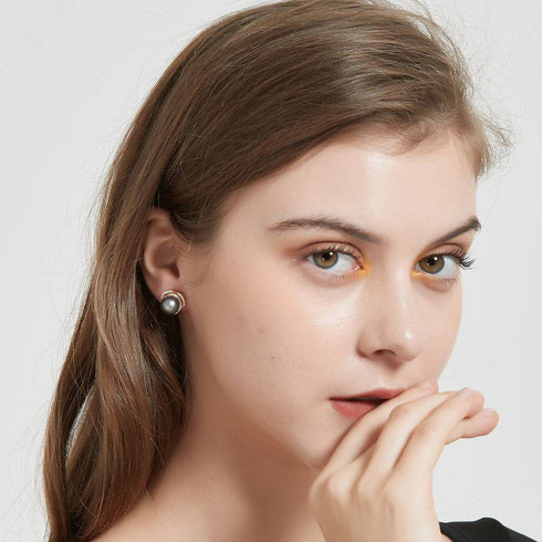 Tahitian South Sea Pearl & CZ Earrings - House Of Pearls